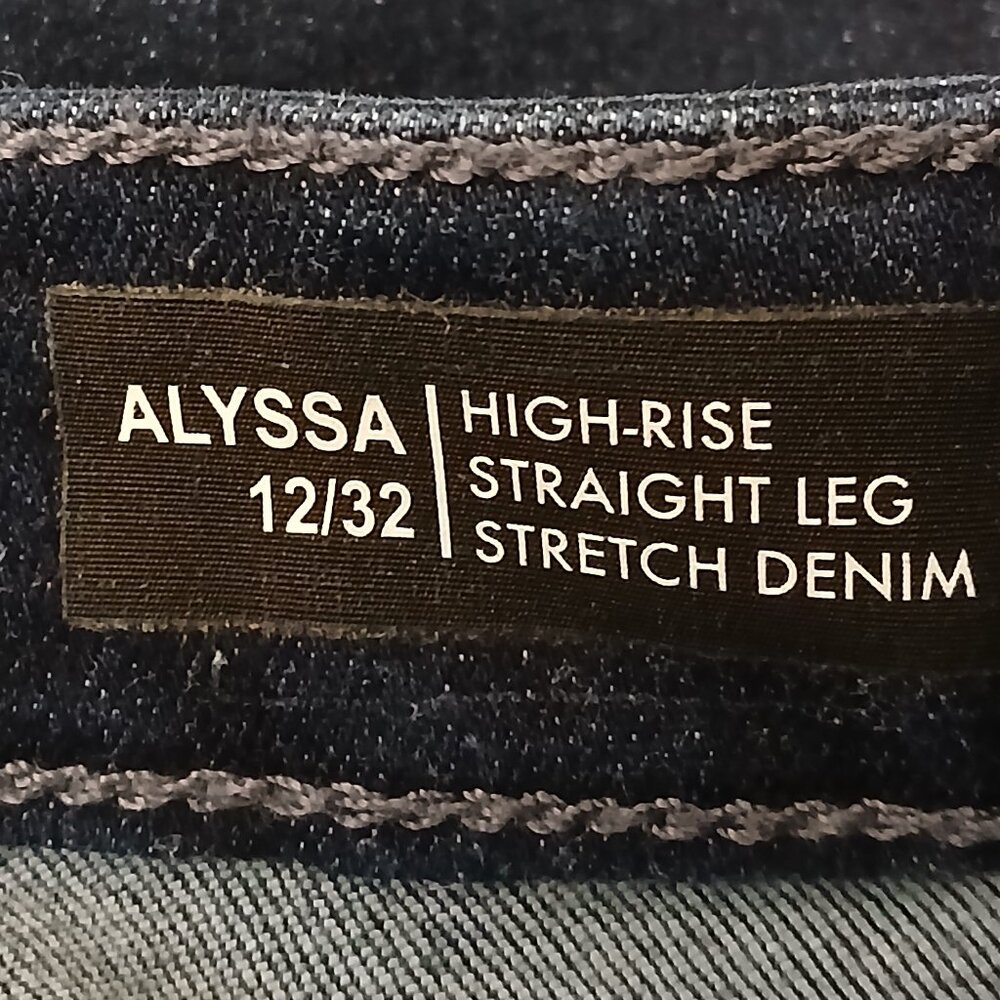 Buffalo David Bitton Jeans 12 32 Alyssa High Rise Straight Dark Wash Stretch - Picture 7 of 9